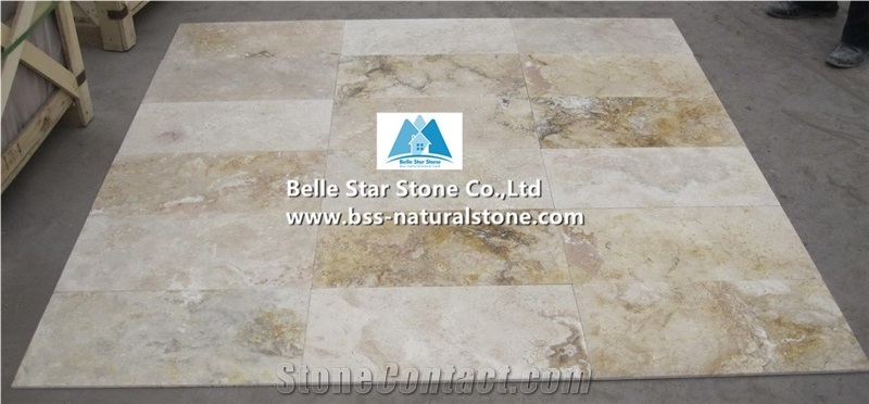 Chinese Variegation Travertine Tiles,Filled Holes Travertine Wall Tiles,Brushed Travertine Floor Tiles,Honed Travertine Paving Stone,Brown Coffee Travertine Patio Stones,China Travertine Pavers