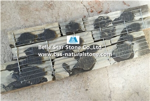 Cloudy Grey Quartzite Stone Cladding with Steel Wire Back,Silver Clouds Quartzite Culture Stone,Grey Cloud Stacked Stone,Natural Clouds Quartzite Ledgestone,Real Stone Veneer,Thick Stone Panel