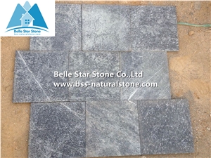 Flamed Black Quartzite Cube Stone,Quartzite Walkway Pavers,Natural Stone Paving Sets,Black Driveway Paving Stone,Patio Flooring