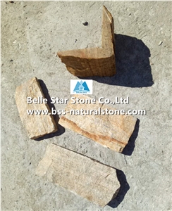 Golden Yellow Quartzite Fieldstone,Quartzite Thin Ledgestone,Real Field Stone Veneer,Yellow Loose Veneer,Natural Loose Stone,Loose Ledgestone,Yellow L Corner Stone,Yellow Quoins,Landscaping Stones