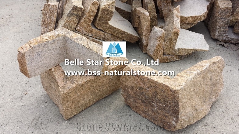 Golden Yellow Quartzite Fieldstone,Quartzite Thin Ledgestone,Real Field Stone Veneer,Yellow Loose Veneer,Natural Loose Stone,Loose Ledgestone,Yellow L Corner Stone,Yellow Quoins,Landscaping Stones