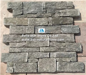 Green Quartzite Cemented Stacked Stone,Quartzite Z Clad Stone Cladding with Concrete Back,Green Stone Panel,Quartzite Ledgestone,Natural Ledger Panels,Green Stone Veneer,Quartzite Culture Stone