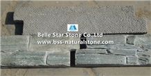 Green Slate Cemented Stacked Stone,Split Face Slate Ledgestone with Concrete Back,Green Stacked Stone,Natural Slate Z Clad Stone Cladding,Green Stone Panel,Slate Stone Veneer,Natural Slate Ledger Pane
