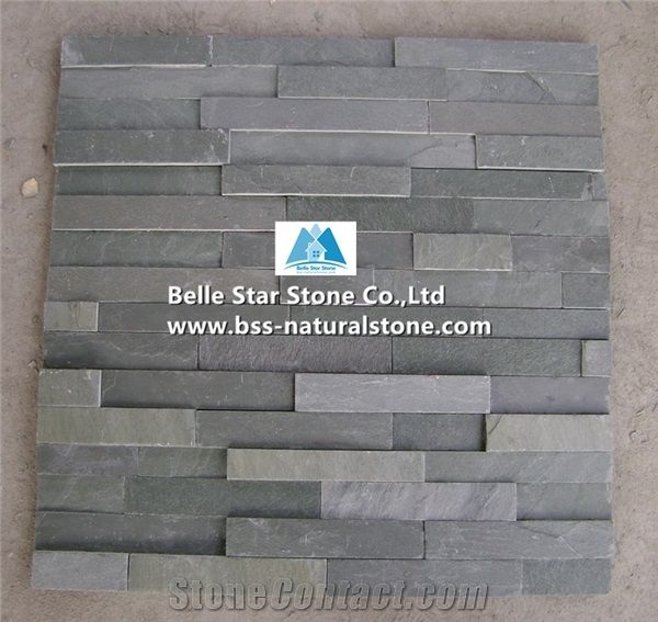 Green Split Face Slate Culture Stone,Slate Stacked Stone,Natural Stone Panel,Green Thin Stone Veneer,Real Stone Cladding,Slate Ledgestone,Slate Ledger Panels,Porches Stone Panel,Building Wall Cladding
