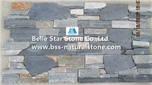 Grey Black Rusty Slate Cemented Stone Cladding,Natural Slate Z Clad Stone Panel,Slate Stacked Stone with Concrete Back,Grey/Charcoal Grey/Multicolour Slate Culture Stone,Mixed Colors Slate Ledgestone