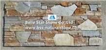 Grey Black Rusty Slate Cemented Stone Cladding,Natural Slate Z Clad Stone Panel,Slate Stacked Stone with Concrete Back,Grey/Charcoal Grey/Multicolour Slate Culture Stone,Mixed Colors Slate Ledgestone