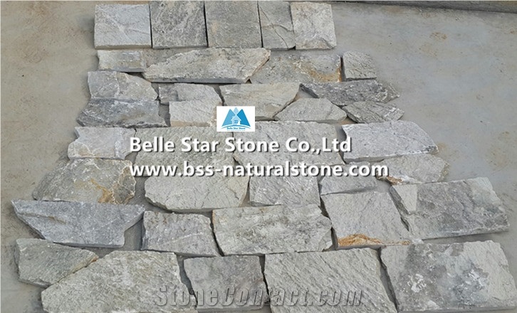 Grey Slate Fieldstone,Split Face Slate Loose Ledge Stone,Grey Random Stone,Natural Landscaping Wall Stone,Building Wall Facades,Slate Loose Pieces Wall Cladding,Grey Irregular Stone,L Corner Stone
