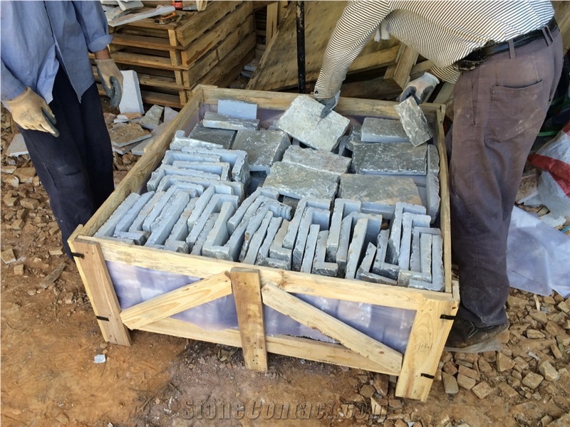 Grey Slate Fieldstone,Split Face Slate Loose Ledge Stone,Grey Random Stone,Natural Landscaping Wall Stone,Building Wall Facades,Slate Loose Pieces Wall Cladding,Grey Irregular Stone,L Corner Stone