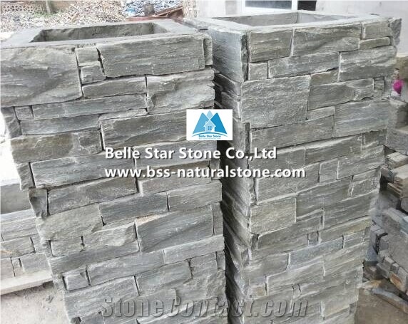 Grey Slate Ledgestone Pillars,Natural Stone Gate Columns,Grey Stone Gate Post,Slate Gate Pillars,Grey Slate Pillars & Caps,Grey Stone Mailbox,Landscaping Fence Stone,Slate Foyers,Grey Entrance Foyers