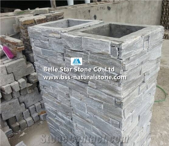 Grey Slate Ledgestone Pillars,Natural Stone Gate Columns,Grey Stone Gate Post,Slate Gate Pillars,Grey Slate Pillars & Caps,Grey Stone Mailbox,Landscaping Fence Stone,Slate Foyers,Grey Entrance Foyers