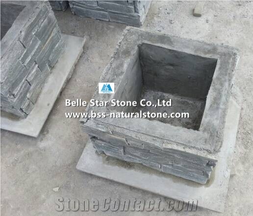 Grey Slate Ledgestone Pillars,Natural Stone Gate Columns,Grey Stone Gate Post,Slate Gate Pillars,Grey Slate Pillars & Caps,Grey Stone Mailbox,Landscaping Fence Stone,Slate Foyers,Grey Entrance Foyers