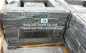Grey Slate Ledgestone Pillars,Natural Stone Gate Columns,Grey Stone Gate Post,Slate Gate Pillars,Grey Slate Pillars & Caps,Grey Stone Mailbox,Landscaping Fence Stone,Slate Foyers,Grey Entrance Foyers