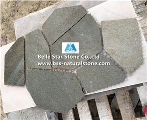 Grey Slate Meshed Flagstone,Split Face Slate Flagstone Patio Pavers,P013 Slate Flagstone Courtyard Pavers,Flagstone Walkway Pavers,Flagstone Patio,Flagstone Wall Cladding,Flagstone Paving Stone