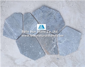 Grey Slate Meshed Flagstone,Split Face Slate Flagstone Patio Pavers,P013 Slate Flagstone Courtyard Pavers,Flagstone Walkway Pavers,Flagstone Patio,Flagstone Wall Cladding,Flagstone Paving Stone