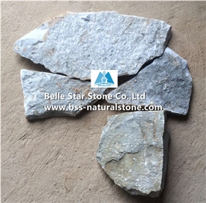 Grey Slate Random Flagstone,Split Face Slate Flagstone Wall,Grey Irregular Flagstone,Random Irregular Stone Wall Cladding,Landscaping Wall Stone,Building Wall Facades,Slate Flagstone Cladding