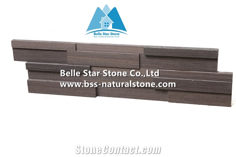 Lilac Wenge Sandstone 3d Ledgestone,Purple Wooden Sandstone up and Down Stacked Stone,Purple 3d Z Clad Stone Cladding,Natural 3d Stone Panel,Outdoor Wall Stone Veneer,Sandstone 3d Culture Stone