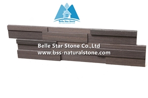 Lilac Wenge Sandstone 3d Ledgestone,Purple Wooden Sandstone up and Down Stacked Stone,Purple 3d Z Clad Stone Cladding,Natural 3d Stone Panel,Outdoor Wall Stone Veneer,Sandstone 3d Culture Stone