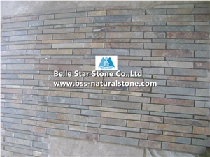 Multicolor Riven Slate Mosaic,Rusty Split Face Slate Wall Mosaic,Copper Rust Slate Floor Mosaic,Autumn Rose Slate Stone Mosaic,Multicolour Slate Mosaic Pattern,Natural Split Face Mosaic Tiles