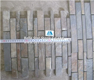 Multicolor Riven Slate Mosaic,Rusty Split Face Slate Wall Mosaic,Copper Rust Slate Floor Mosaic,Autumn Rose Slate Stone Mosaic,Multicolour Slate Mosaic Pattern,Natural Split Face Mosaic Tiles