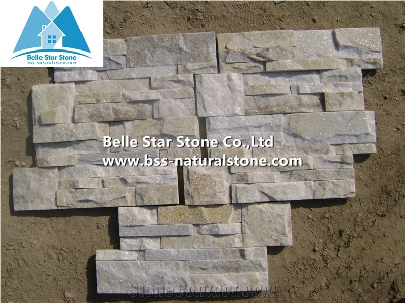 Off-White Quartzite S Cut Ledgestone,Ivory Quartzite Culture Stone,Milk Cream Quartzite Thin Stone Veneer,Natural Stacked Stone,Quartzite Stone Wall Panels,S Cut Stone Cladding,Ivory Wall Stone