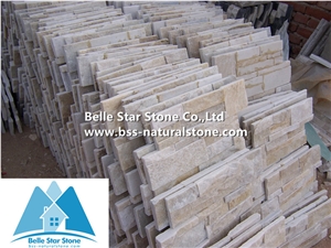 Off-White Quartzite S Cut Ledgestone,Ivory Quartzite Culture Stone,Milk Cream Quartzite Thin Stone Veneer,Natural Stacked Stone,Quartzite Stone Wall Panels,S Cut Stone Cladding,Ivory Wall Stone