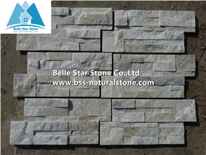 Off-White Quartzite S Cut Ledgestone,Ivory Quartzite Culture Stone,Milk Cream Quartzite Thin Stone Veneer,Natural Stacked Stone,Quartzite Stone Wall Panels,S Cut Stone Cladding,Ivory Wall Stone