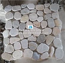 Oyster Pebble Mosaic,Desert Gold Quartzite Tumbled Stone Mosaic,Silver Sunset Quartzite Wall Mosaic,Golden Honey Quartzite Floor Mosaic,White Gold Quartzite Mosaic Pattern,Natural Oyster Mosaic Tiles