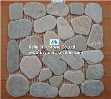 Oyster Pebble Mosaic,Desert Gold Quartzite Tumbled Stone Mosaic,Silver Sunset Quartzite Wall Mosaic,Golden Honey Quartzite Floor Mosaic,White Gold Quartzite Mosaic Pattern,Natural Oyster Mosaic Tiles