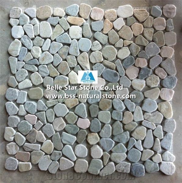 Oyster Pebble Mosaic,Desert Gold Quartzite Tumbled Stone Mosaic,Silver Sunset Quartzite Wall Mosaic,Golden Honey Quartzite Floor Mosaic,White Gold Quartzite Mosaic Pattern,Natural Oyster Mosaic Tiles