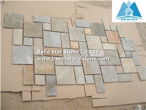 Oyster Split Face Meshed Flagstone,Desert Gold Quartzite Flagstone Walkway Pavers,Golden Honey Quartzite Flagstone Paving,Silver Sunset Quartzite Flagstone Patio,Gold White Quartzite Flagstone