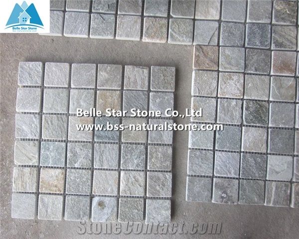 Oyster Split Face Quartzite Mosaic,Desert Gold Quartzite Mosaic Wall Tiles,Silver Sunset Quartzite Floor Mosaic,Golden Honey Quartzite Mosaic Pattern,White Gold Quartzite Mosaic Tiles,Natural Stone Mo