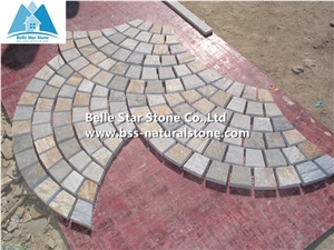 Oyster Split Face Slate Fan Pattern Meshed Flagstone,Desert Gold Quartzite Flagstone Patios,Golden Honey Quartzite Flagstone Driveway,Silver Sunset Quartzite Flagstone Pavers,White Gold Flagstone