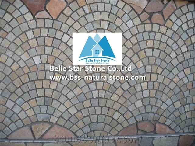 Oyster Split Face Slate Fan Pattern Meshed Flagstone,Desert Gold Quartzite Flagstone Patios,Golden Honey Quartzite Flagstone Driveway,Silver Sunset Quartzite Flagstone Pavers,White Gold Flagstone