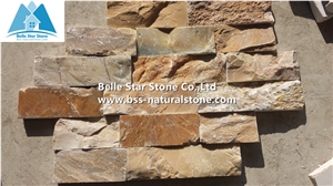 Oyster Split Face Slate Fieldstone Veneer,Desert Gold Quartzite Thin Ledgestone,Golden Honey Quartzite Random Stone Veneer,Gold White Quartzite Loose Ledge Stone,Silver Sunset Field Stone Cladding