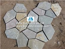 Oyster Split Face Slate Meshed Flagstone,Desert Gold Quartzite Flagstone Walkway,Silver Sunset Quartzite Flagstone Patios,White Gold Quartzite Flagstone Courtyard Pavers,Gold Honey Quartzite Flagstone
