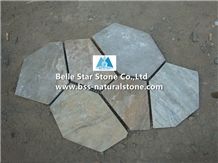 Oyster Split Face Slate Meshed Flagstone,Desert Gold Quartzite Flagstone Walkway,Silver Sunset Quartzite Flagstone Patios,White Gold Quartzite Flagstone Courtyard Pavers,Gold Honey Quartzite Flagstone