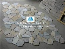 Oyster Split Face Slate Meshed Flagstone,Desert Gold Quartzite Flagstone Walkway,Silver Sunset Quartzite Flagstone Patios,White Gold Quartzite Flagstone Courtyard Pavers,Gold Honey Quartzite Flagstone