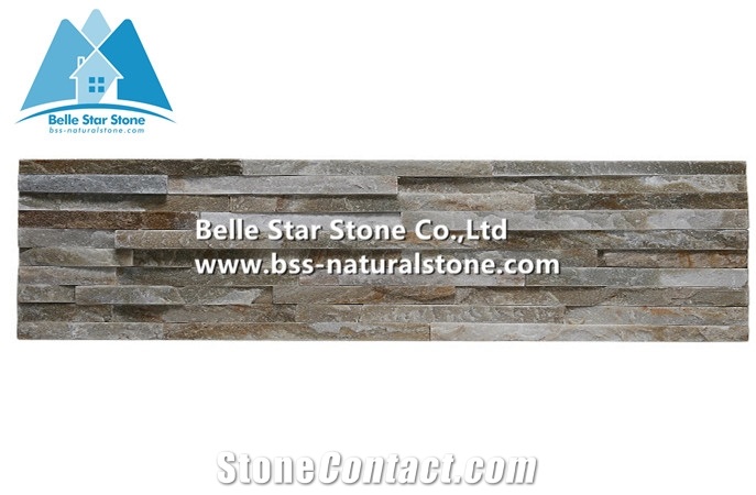 Oyster Split Face Slate Mini Stacked Stone,Desert Gold Quartzite Waterfall Shape Ledgestone,Golden Honey Quartzite Mini Thin Stone Veneer,Silver Sunset Mini Stone Cladding,Natural Mini Stone Panel