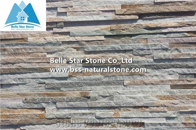 Oyster Split Face Slate Mini Stacked Stone,Desert Gold Quartzite Waterfall Shape Ledgestone,Golden Honey Quartzite Mini Thin Stone Veneer,Silver Sunset Mini Stone Cladding,Natural Mini Stone Panel