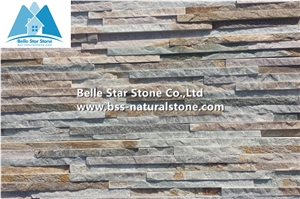 Oyster Split Face Slate Mini Stacked Stone,Desert Gold Quartzite Waterfall Shape Ledgestone,Golden Honey Quartzite Mini Thin Stone Veneer,Silver Sunset Mini Stone Cladding,Natural Mini Stone Panel