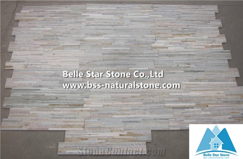 Oyster Split Face Slate Mini Stacked Stone,Desert Gold Quartzite Waterfall Shape Ledgestone,Golden Honey Quartzite Mini Thin Stone Veneer,Silver Sunset Mini Stone Cladding,Natural Mini Stone Panel