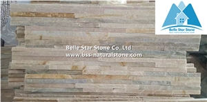 Oyster Split Face Slate Mini Stacked Stone,Desert Gold Quartzite Waterfall Shape Ledgestone,Golden Honey Quartzite Mini Thin Stone Veneer,Silver Sunset Mini Stone Cladding,Natural Mini Stone Panel