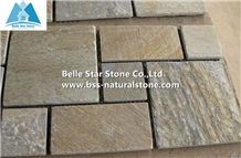 Oyster Split Face Slate Mosaic,Desert Gold Quartzite Mosaic Wall,Golden Honey Quartzite Floor Mosaic,White Gold Quartzite Mosaic Pattern,Silver Sunset Quartzite Mosaic Tiles,Interior Wall Stone Mosaic