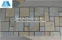 Oyster Split Face Slate Mosaic,Desert Gold Quartzite Mosaic Wall,Golden Honey Quartzite Floor Mosaic,White Gold Quartzite Mosaic Pattern,Silver Sunset Quartzite Mosaic Tiles,Interior Wall Stone Mosaic