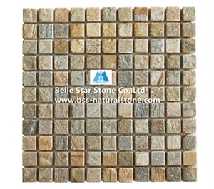 Oyster Split Face Slate Mosaic,Desert Gold Quartzite Wall Mosaic,Silver Sunset Quartzite Mosaic Pattern,Golden Honey Quartzite Floor Mosaic,White Gold Quartzite Mosaic Tiles,Oyster Stone Mosaic