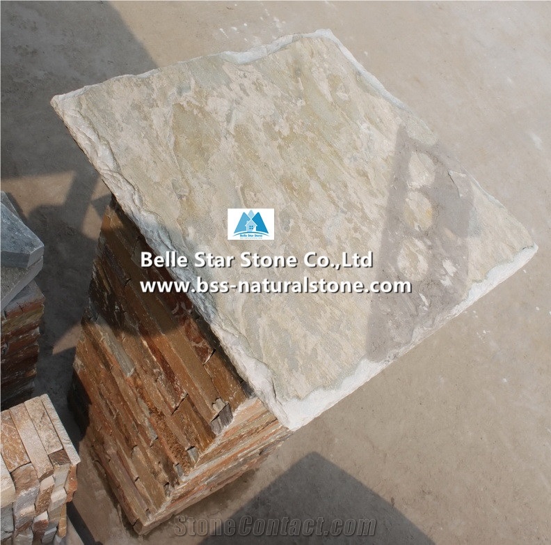 Oyster Split Face Slate Wall Caps,Desert Gold Quartzite Pillar Caps,Honey Golden Quartzite Wall Coping Stone,White Gold Quartzite Column Caps,Silver Sunset Quartzite Wall Top Stone,Gate Post Caps