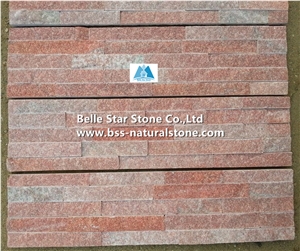 Peach Pink Quartzite Stone Cladding,Natural Quartzite Stacked Stone,Pink Culture Stone,Real Stone Veneer,Indoor Wall Stone Panels,Natural Ledger Panels,Porches Quartzite Ledgestone,Landscaping Wall