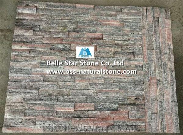 Peach Quartzite Rough Face Stacked Stone,Natural Stone Cladding,Quartzite Culture Stone,Peach Stone Wall Panels,Quartzite Real Stone Veneer,Peach Natural Ledger Panels,Porches Wall Cladding,Ledgestone