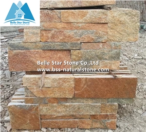 Rustic Quartzite 18X35 S Clad Stacked Stone, Natural Culture Stone,Multi Color Ledgestone Panels,Rustic Thin Stone Veneer,Outdoor Wall Stone Panel,Indoor S Cut Stone Cladding