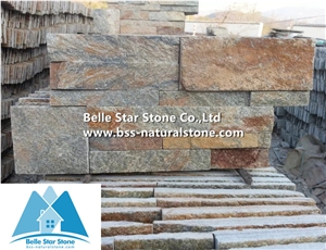 Rustic Quartzite 18X35 S Clad Stacked Stone, Natural Culture Stone,Multi Color Ledgestone Panels,Rustic Thin Stone Veneer,Outdoor Wall Stone Panel,Indoor S Cut Stone Cladding